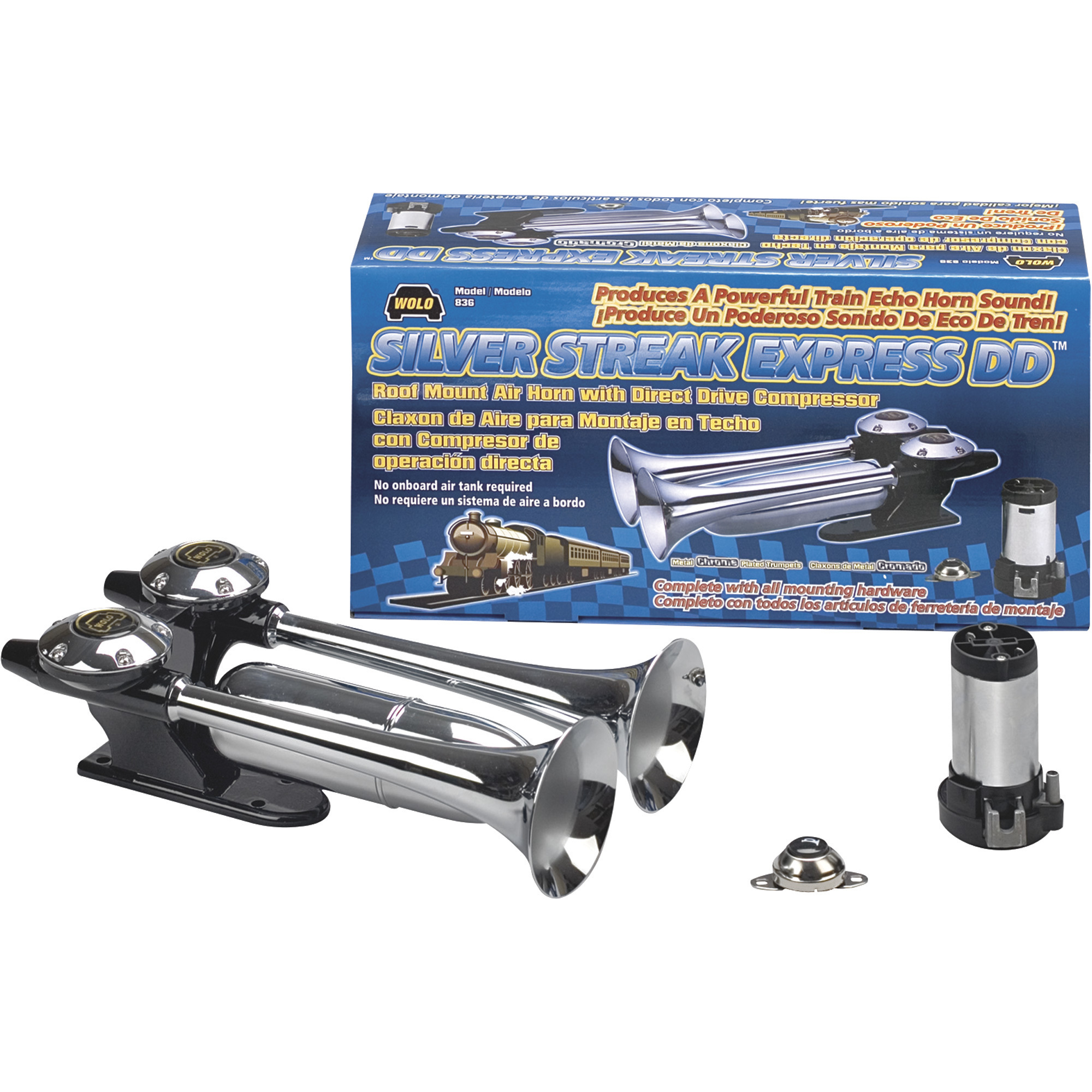 Wolo Silver Streak Train Air Horn, 115dB
